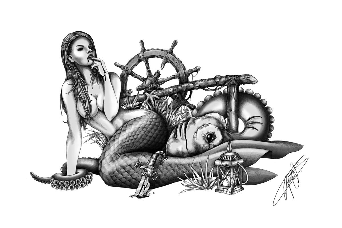 “Mermaid” – commissioned tattoo design
